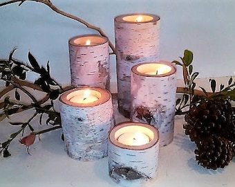 5 birch tree branch candle holders rustic wedding candles wood tree branch candles birch tree logs event candles - Christmas Log Candle Holder Decorations 5 birch tree branch candle holders rustic wedding candles wood tree branch candles birch tree logs event candles - Christmas Log Candle Holder Decorations