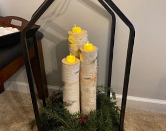 3 Extra Tall Birch Candle holders, Birch tree candles, Birch logs, Wedding candles, Wedding centerpieces,  Holiday candles, White candles