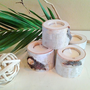 50 Birch Tree branch candles, Birch log candles, Wedding candles, Rustic wedding, Wood tree branch candles , Birch tree logs