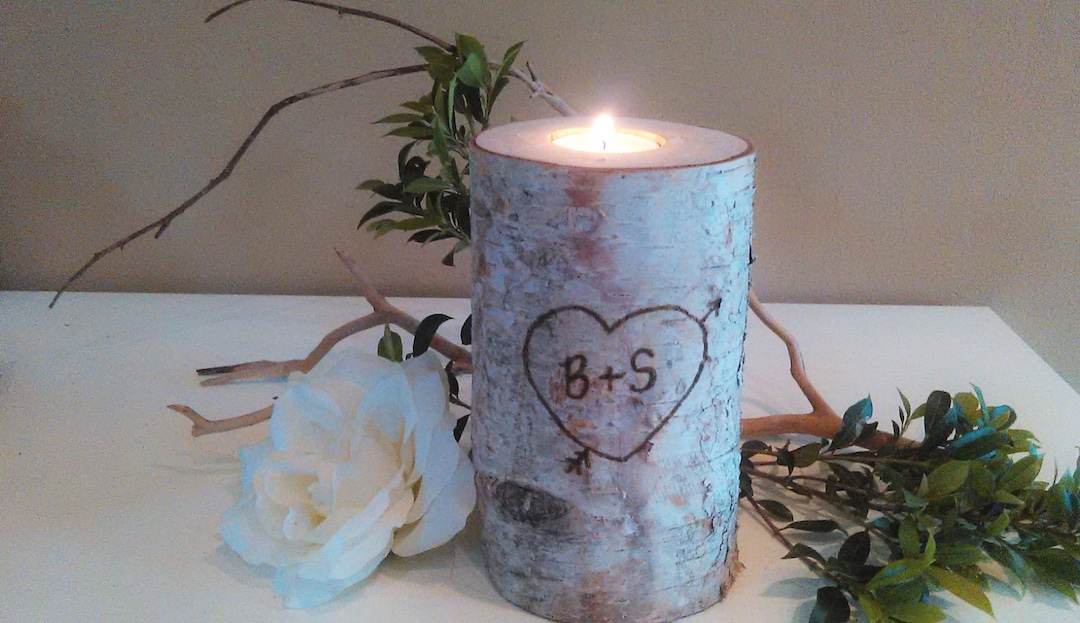 Birch Tree Branch Candle Birch Heart Candle Valentine's Day Candle