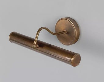 Luminária de parede em latão para quadros, luminária antiga para exibição de arte, iluminação vintage para molduras de pinturas.