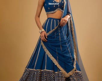 Traje indio Lehenga Choli / Lehenga tradicional de boda / Falda corta hecha a medida