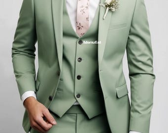 Trajes de boda de primavera para hombre, traje de 3 piezas a medida para el novio