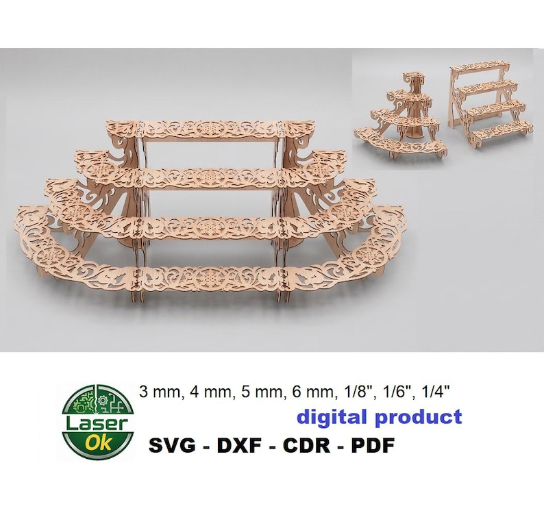 Laser Cut Openwork Display Shelf, Vendor Stand, Decorative Table Shelf ...
