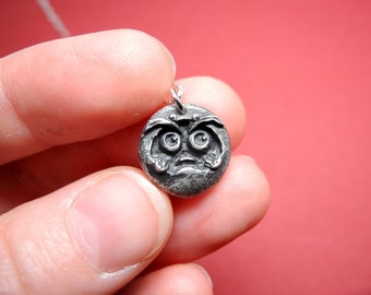 Daruma - Cast Silver Pendant with Silver Chain – Good Luck Jewelry - Japanese Necklace - Good Luck charm - Well Wishes