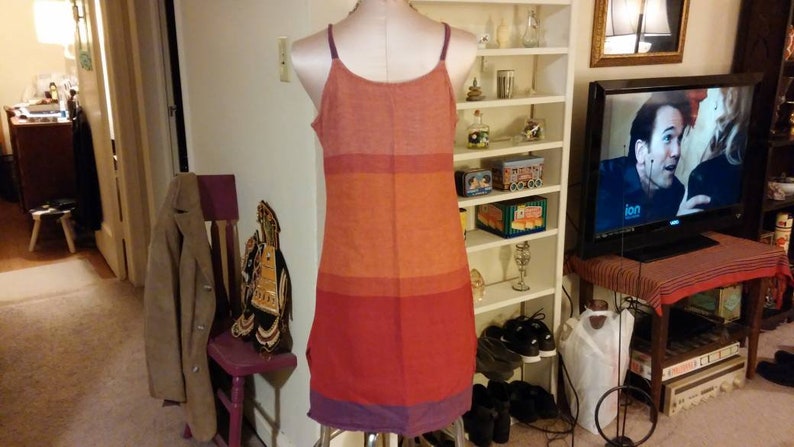 Vintage Dress Cotton Nepal Indian Summer Spaghetti Strap Multi Colored Beach Cover Up Pool Gear Sundress Festival Clothing