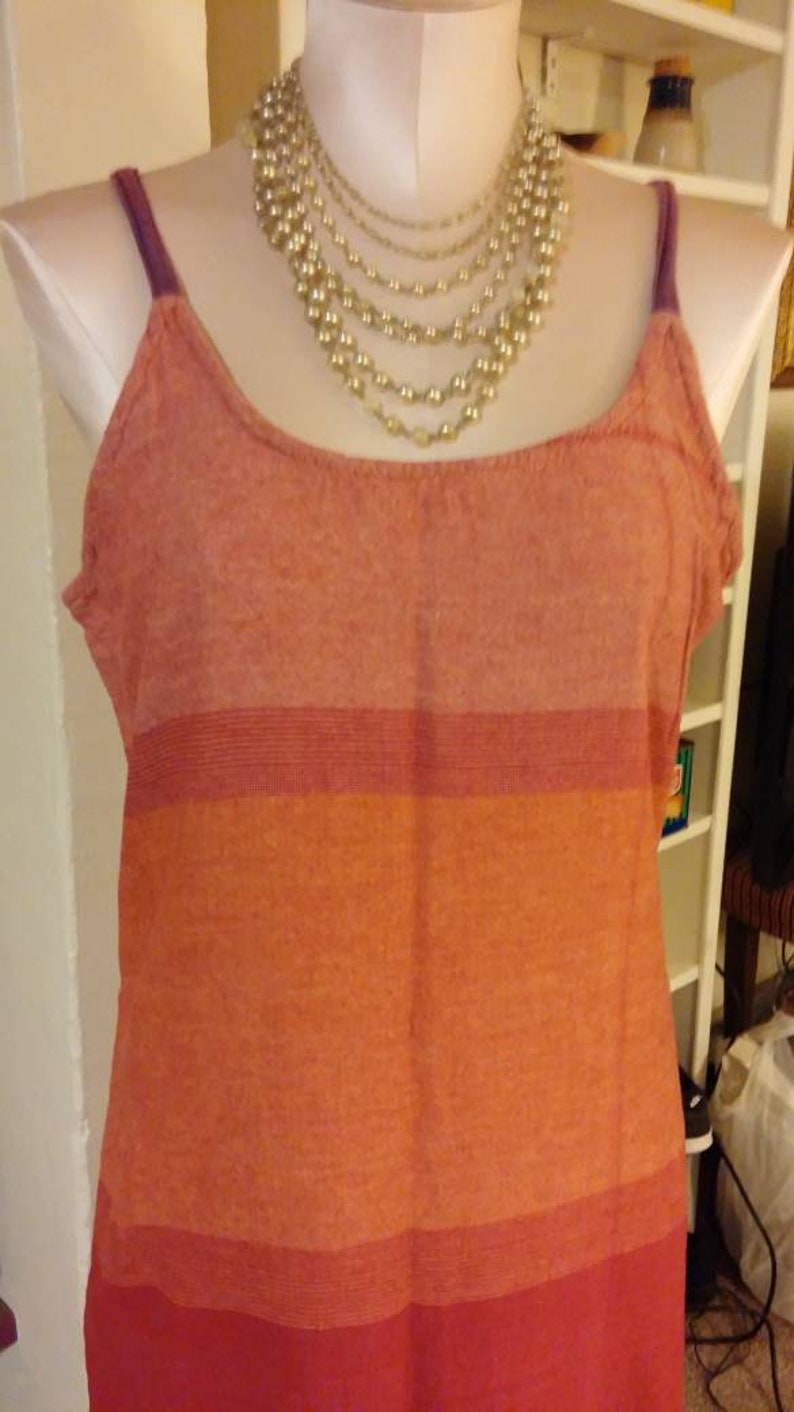 Vintage Dress Cotton Nepal Indian Summer Spaghetti Strap Multi Colored Beach Cover Up Pool Gear Sundress Festival Clothing