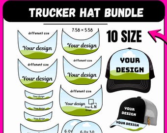 Ultimate Trucker Hat Template | Editable Brim SVG Canva Cap Design Bundle
