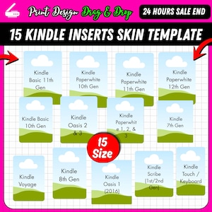 kindle inserts template Bundle | kindle paperwhite case 11th 12th Gen editable file