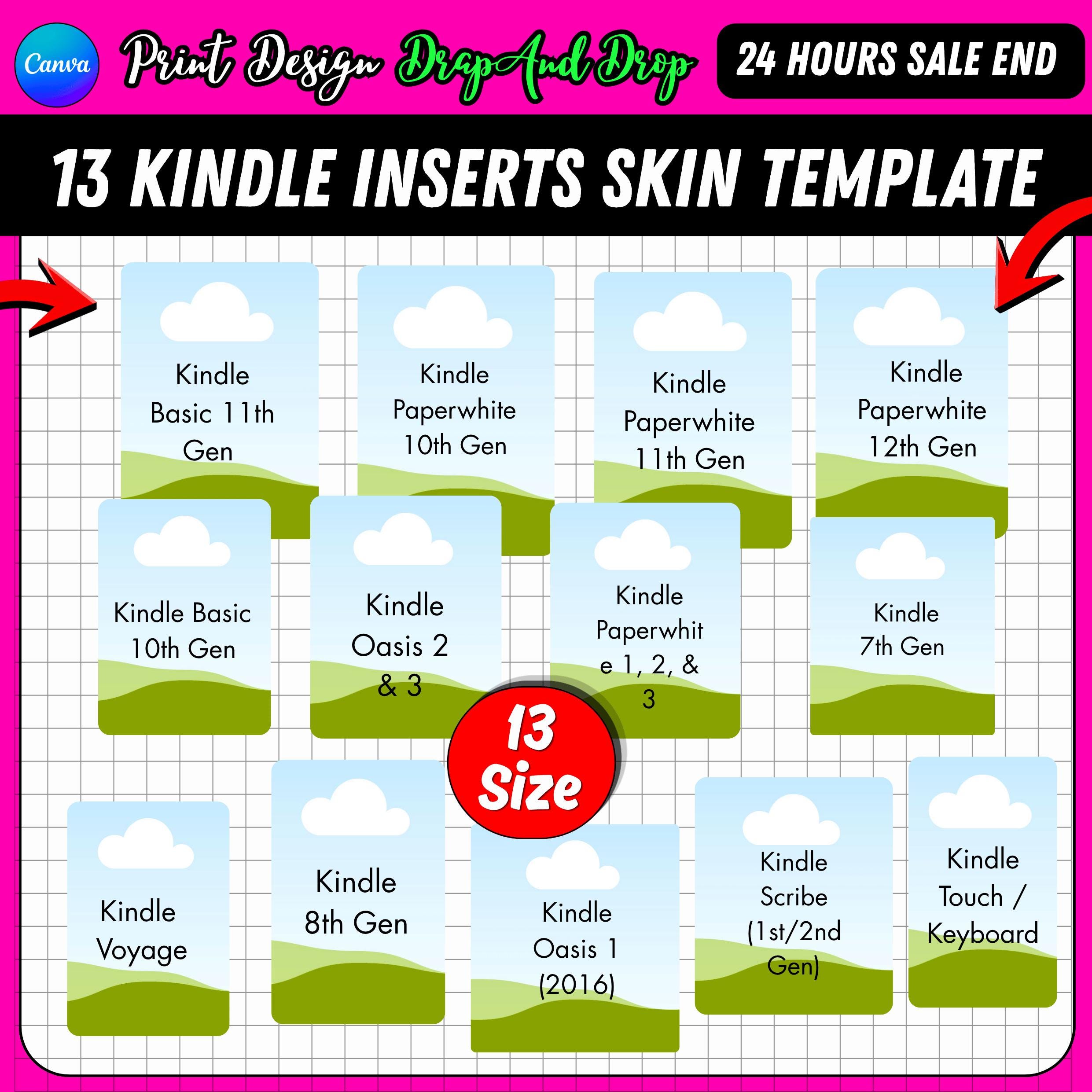 Kindle Inserts Template Bundle | Kindle Paperwhite Case 11th 12th Gen ...