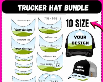 Plantilla de gorra de camionero definitiva / Paquete de diseño de gorras SVG de ala editable de Canva