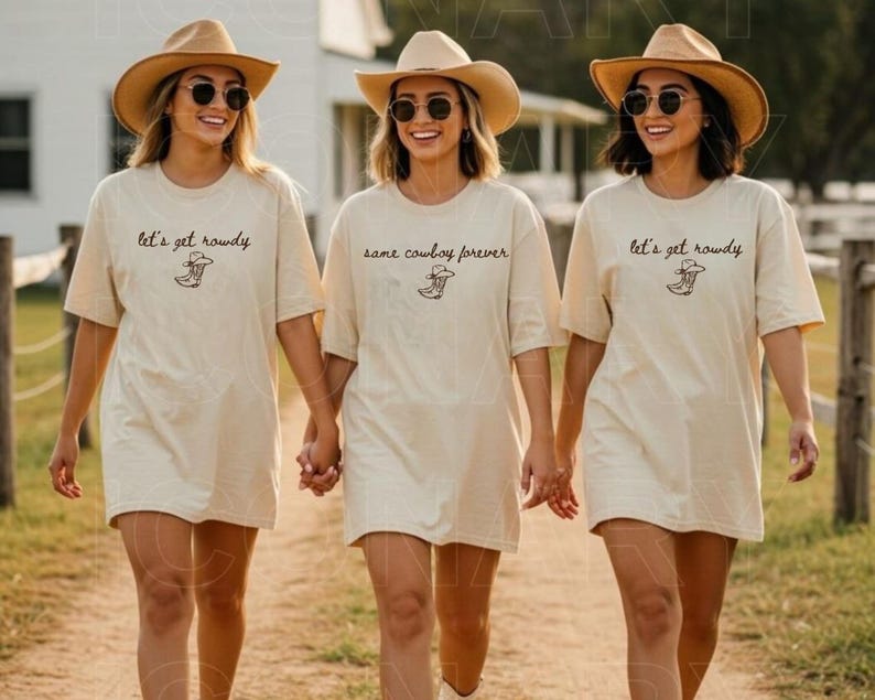 Same Cowboy Forever Bachelorette Shirts Lets Get Rowdy Bride And Bridesmaids Matching Western Bach Party Nashville Cowgirl Outfits image 6
