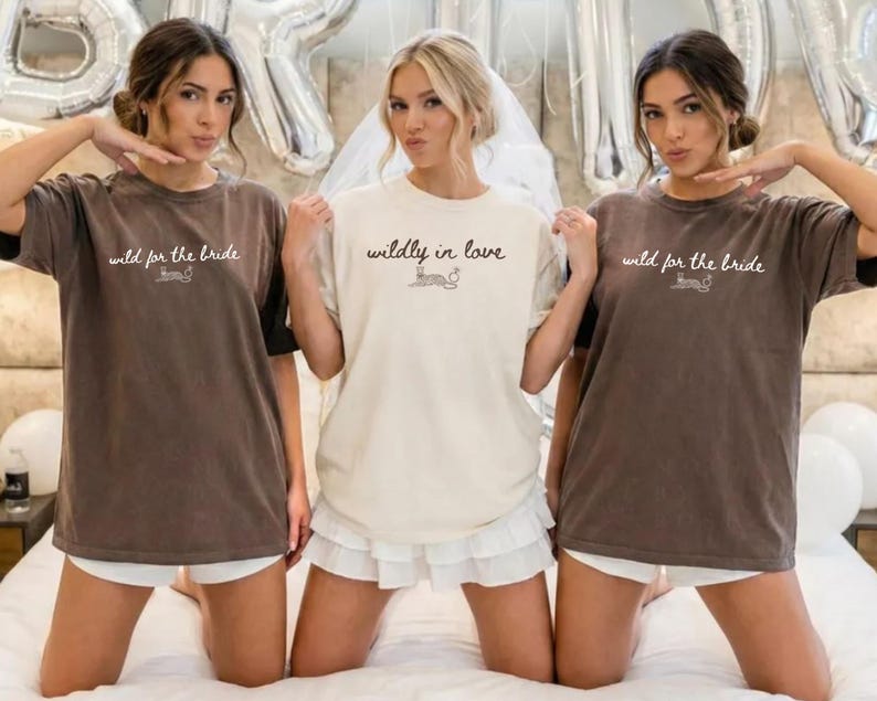 Wildly In Love Bachelorette Shirts Wild For The Bride Bridesmaid Matching Tees Bach Weekend Outfit Bridal Party T-Shirts Girls Trip Tee image 4
