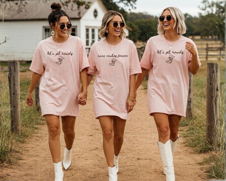 Same Cowboy Forever Bachelorette Shirts Lets Get Rowdy Bride And Bridesmaids Matching Western Bach Party Nashville Cowgirl Outfits image 8