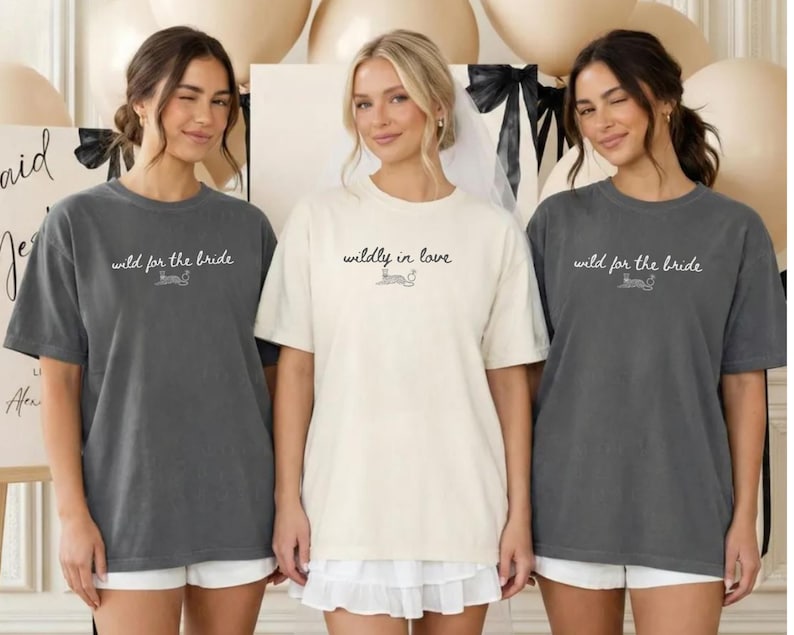 Wildly In Love Bachelorette Shirts Wild For The Bride Bridesmaid Matching Tees Bach Weekend Outfit Bridal Party T-Shirts Girls Trip Tee image 2