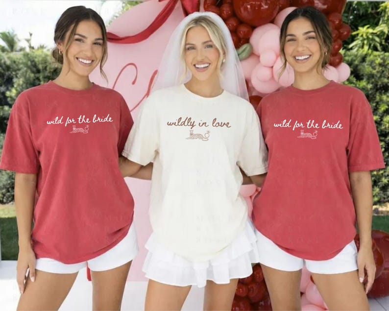 Wildly In Love Bachelorette Shirts Wild For The Bride Bridesmaid Matching Tees Bach Weekend Outfit Bridal Party T-Shirts Girls Trip Tee image 6