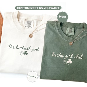 The luckiest girl Bachelorette Shirts St Patrick Bride Squad Matching Irish Bach Party Outfit Lucky Girl Club Bridal Shower Trip