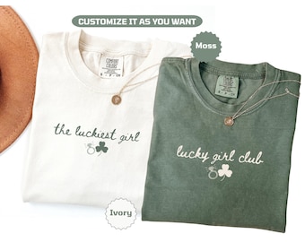 The luckiest girl Bachelorette Shirts St Patrick Bride Squad Matching Irish Bach Party Outfit Lucky Girl Club Bridal Shower Trip