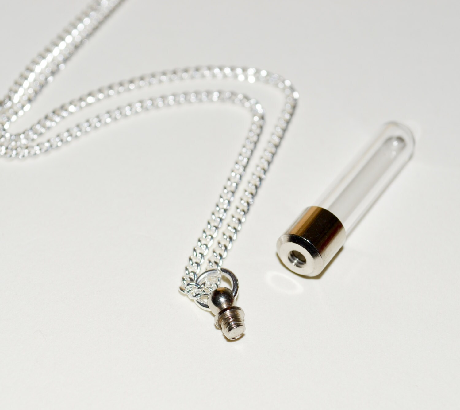 Empty Vial Necklace Fill Your Own Test Tube Necklace Screw Etsy UK