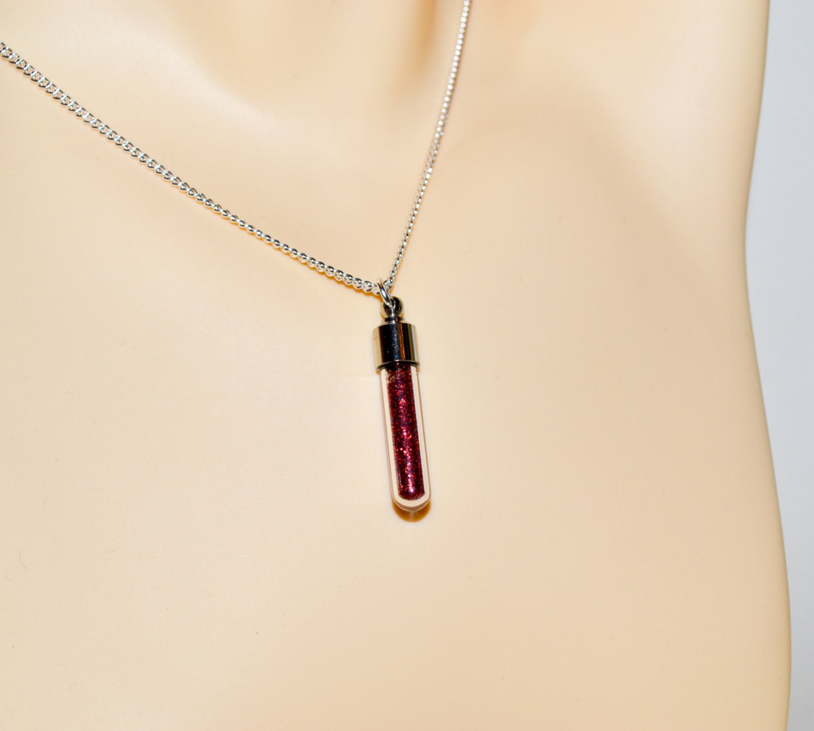Empty Vial Necklace Fill Your Own Test Tube Necklace Screw Etsy