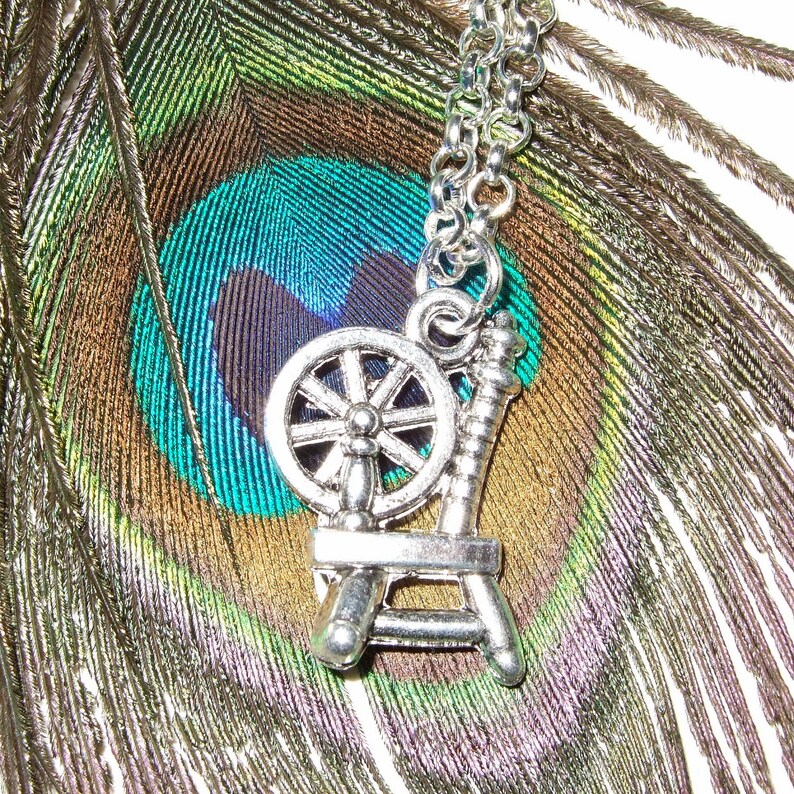 Spinning Wheel Necklace Sleeping Beauty Pendant Spinning Etsy