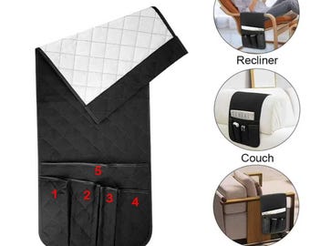 Organizer na podłokietnik z płótna, pilot do sofy