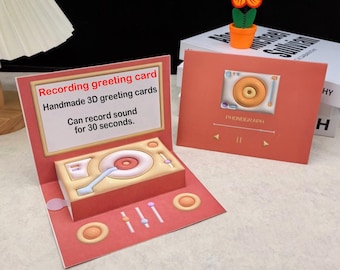 3D phonograph recording greeting card Valentine's Day Anniversary Gift
