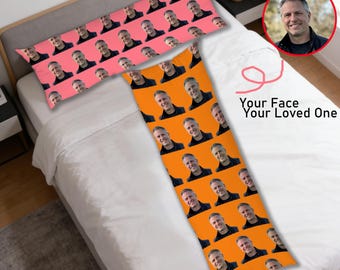 Custom Face Body Pillow Cover, Personalized Photo Pillow Case, Funny Boyfriend Girlfriend Gift