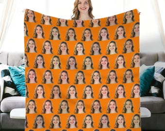 Custom Photo Blanket, Personalized Face Keepsake, Cozy Memory Gift