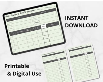 Etsy Seller Tracker | Profit & Expense Log | Digital Business Planner