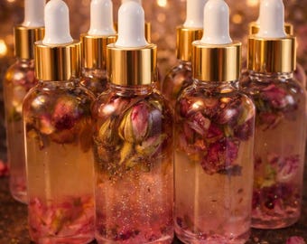Glamour Ritual Oil – Magische schoonheids- en aantrekkingskrachtolie met rozen en rozenkwarts, spirituele olie voor een stralende huid, zelfliefde en glamoureuze energie.