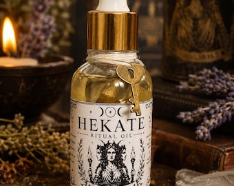 Hecate Rituele Olie | Bescherming tegen Negatieve Energie | Heksenolie | Altaarolie voor Maanrituelen | Paganistische Wicca Spreukenolie voor Spirituele Rituelen en Intuïtie