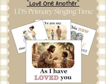 Rotafolio imprimible "Amaos los unos a los otros" para el Tiempo de Canto SUD / Ayudas visuales musicales de la Primaria / Currículo de junio de 2026 (Descarga en PDF)