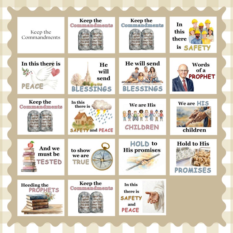 Keeping Commandments Keep the Commandments Printable Flipchart for LDS Singing Time ...
