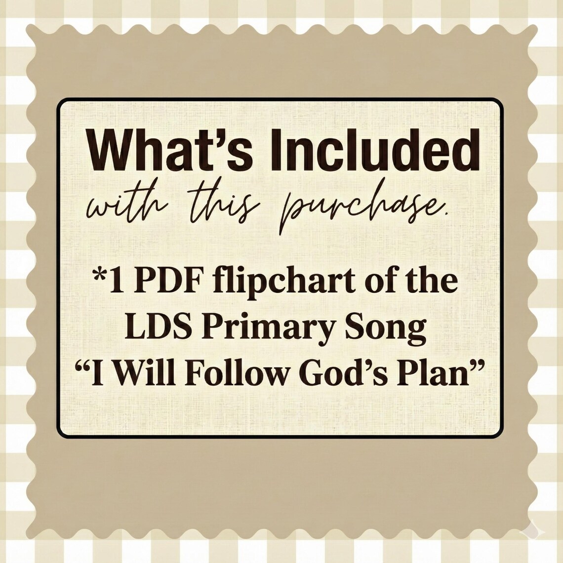 I Will Follow God's Plan Printable Flipchart for LDS Singing Time ...