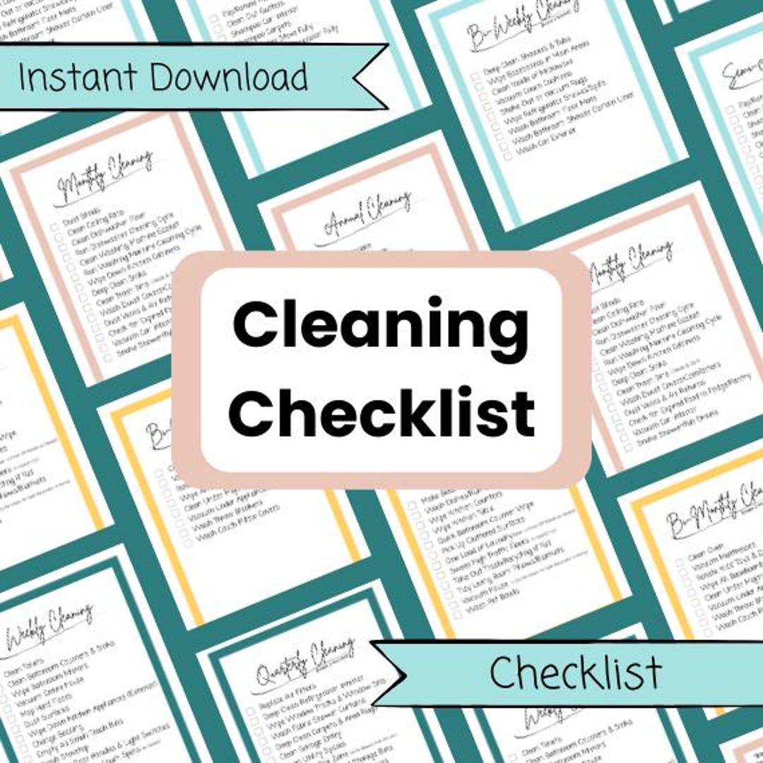 Home Cleaning Checklist Bundle: Printable Planner (digital Download) - Etsy