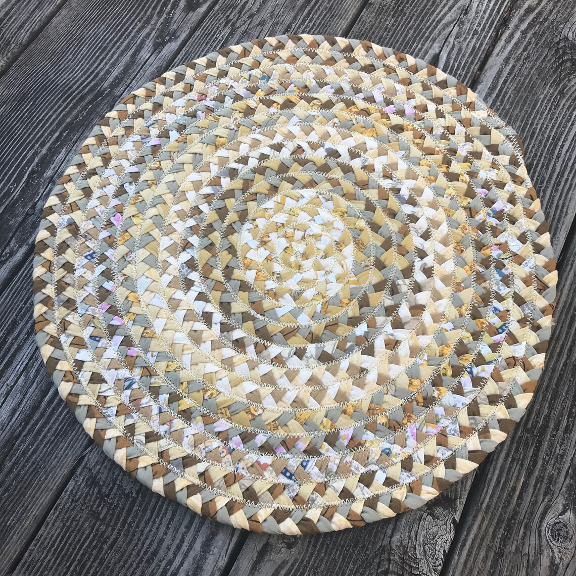 19 Mustard Yellow Braided Table Mat Ragrug Spring Rug Etsy