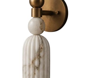 Marble & Alabaster Wall Sconce – Artistic Modern Light Fixture