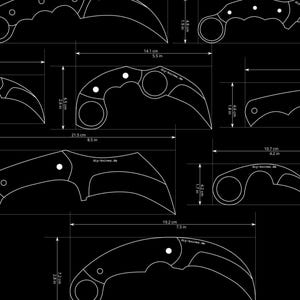 8 Knife Templates Karambit Knife Knifemaker Stencils Vector Graphics PDF & DXF