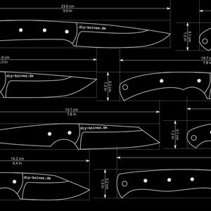 8 messjablonen Type: EDC-messenmakerssjablonen Vectorafbeeldingen PDF & DXF