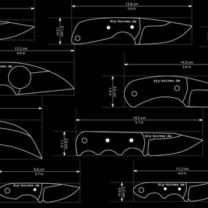 10 Knife Templates Neck Knife Knifemaker Stencils Vector Graphics PDF & DXF
