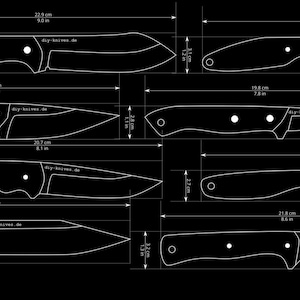 8 Knife Templates Hunting Knife Knifemaker Stencils Vector Graphics PDF & DXF