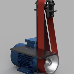 La lijadora de banda más sencilla de 50 x 1000 mm, lijadora de banda para cuchilleros y herreros, instrucciones y dibujos PDF&CAD Inglés+Alemán