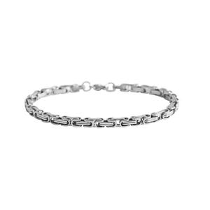 Pulsera de cadena del rey, plata real