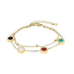 Women's stainless steel bracelet with gold elements