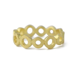 Silberring Donut single, 18ct vergoldet