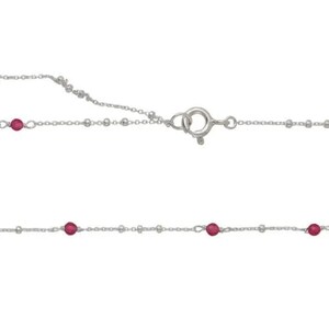 925 sterling silver necklace with synthetic ruby