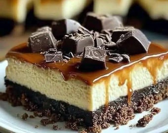 Recette de gâteau au fromage au chocolat et au caramel PDF, gâteau au fromage décadent, téléchargement numérique