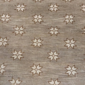 Hand knotted Wool Rug | Minimal Star Pattern Beige Area Rug | Modern Neutral Handmade Rug for Living Room Bedroom Decor
