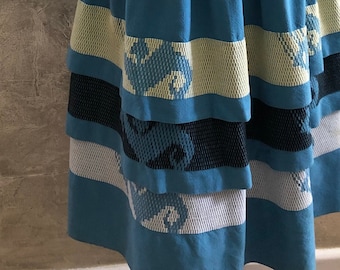 Sea Horses woven in a dance &#39;round the rings of this 1940&#39;s tiered Saks Fifth Avenue skirt